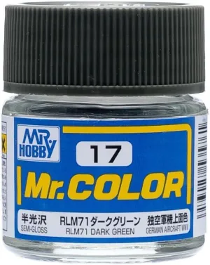 Mr. Hobby C17 Mr. Color Semi Gloss RLM71 Dark Green Lacquer Paint 10ml