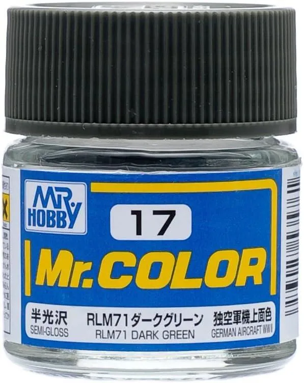 Mr. Hobby C17 Mr. Color Semi Gloss RLM71 Dark Green Lacquer Paint 10ml
