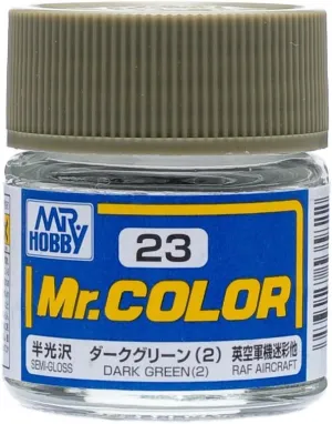 Mr. Hobby C23 Mr. Color Semi Gloss Dark Green (2) Lacquer Paint 10ml