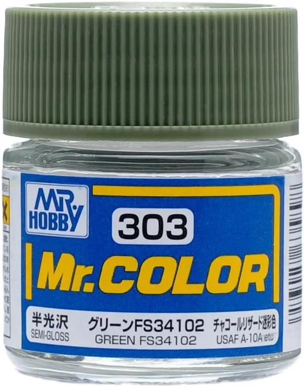 Mr. Hobby C303 Mr. Color Semi Gloss Green FS34102 Lacquer Paint 10ml