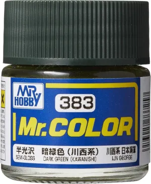 Mr. Hobby C383 Mr. Color Semi Gloss Dark Green (Kawanishi) Lacquer Paint 10ml