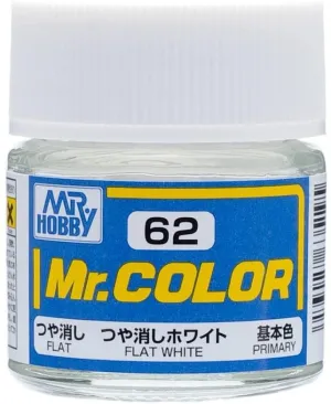 Mr. Hobby C62 Mr. Color Flat White Lacquer Paint 10ml