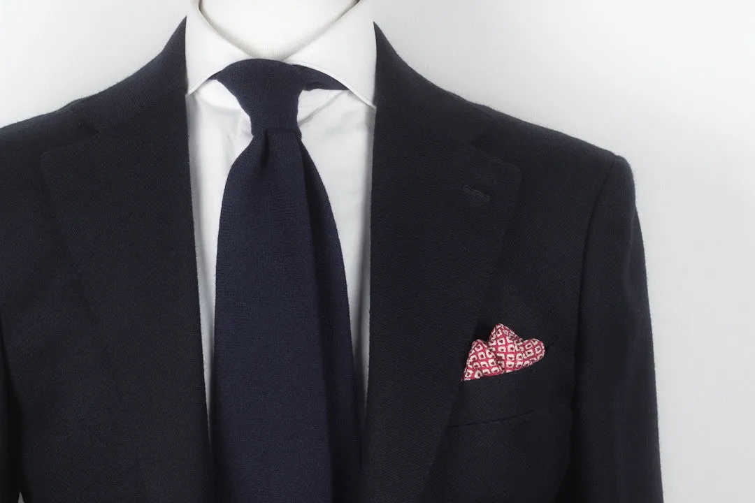 Navy Faint Herringbone