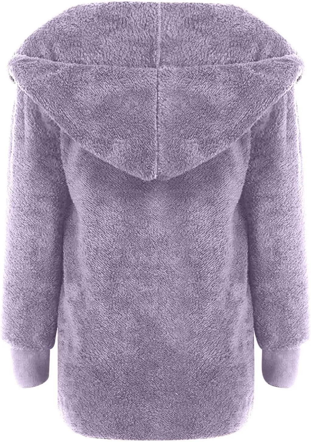 nerohusy Plus Size Fuzzy Jackets for Women Fuzzy Fleece Teddy Coats with Hood Open Front Cardigan Outwear with Shaggy Pocket