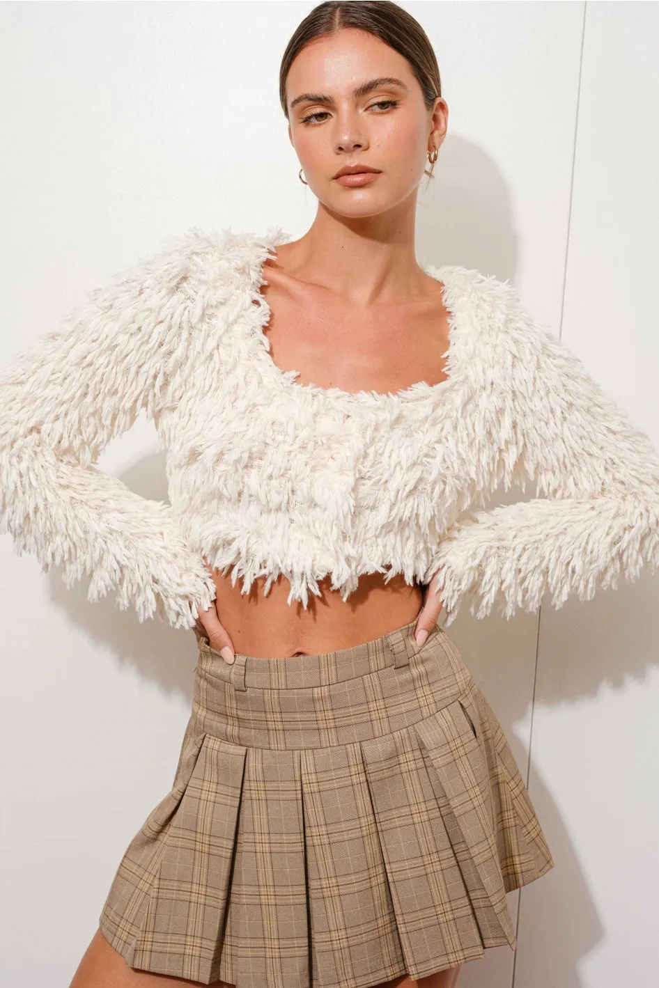 Niccola Shaggy Crop Top