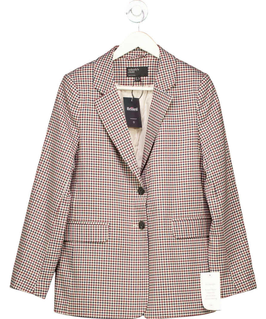 Nobody's Child Beige Heritage Check Blazer UK 8