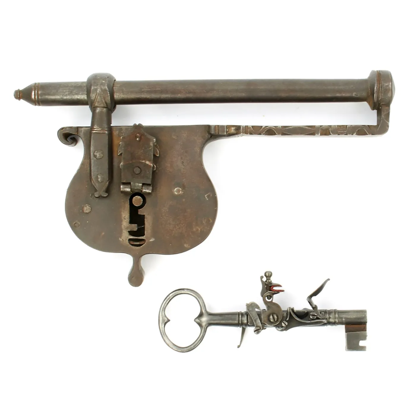 Original German 18th Century City of Nuremberg Jailer's Key Gun with Lock