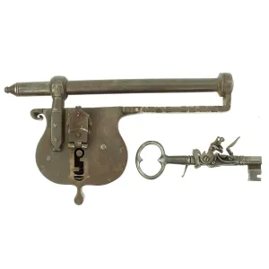 Original German 18th Century City of Nuremberg Jailer's Key Gun with Lock