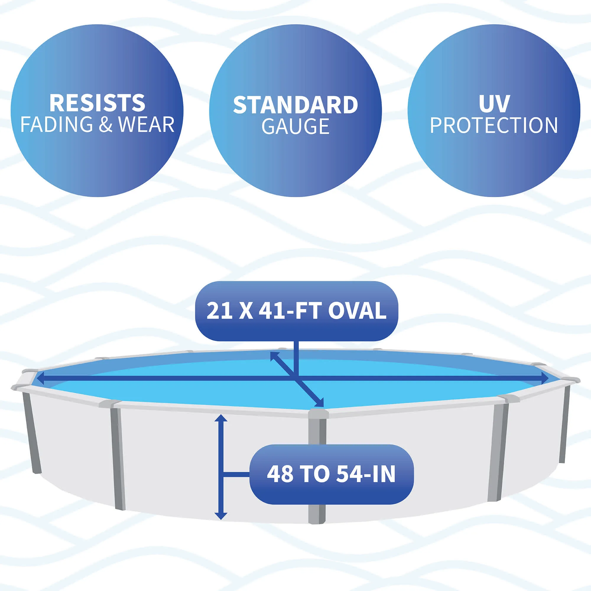 Oval Blue Standard Gauge Overlap Liner - 48/54-in Deep