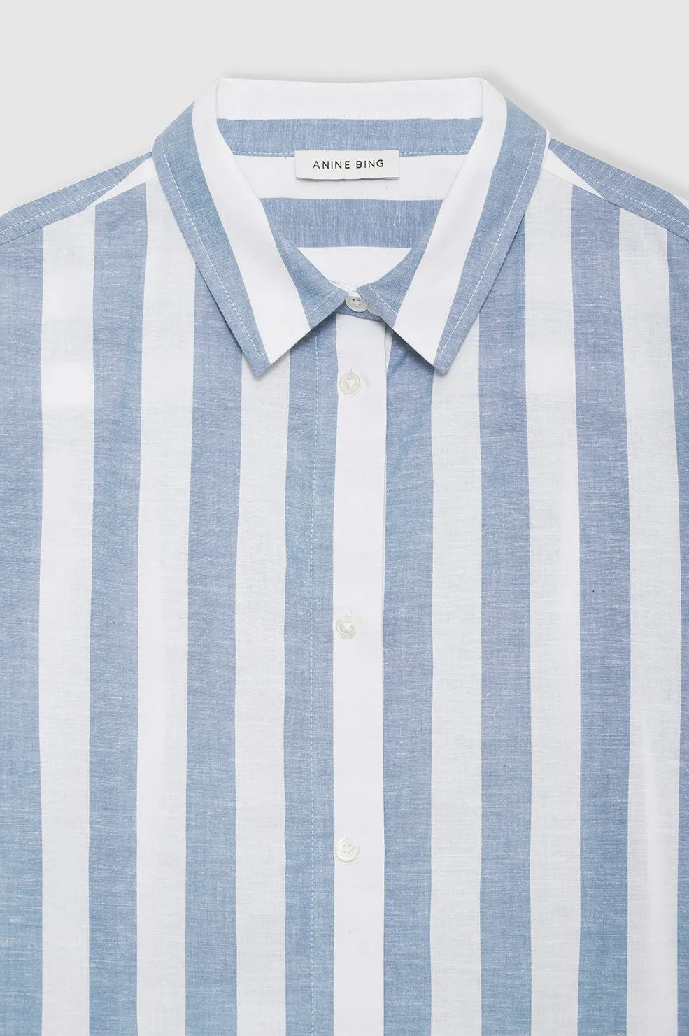 Plaza Shirt - White And Blue Stripe