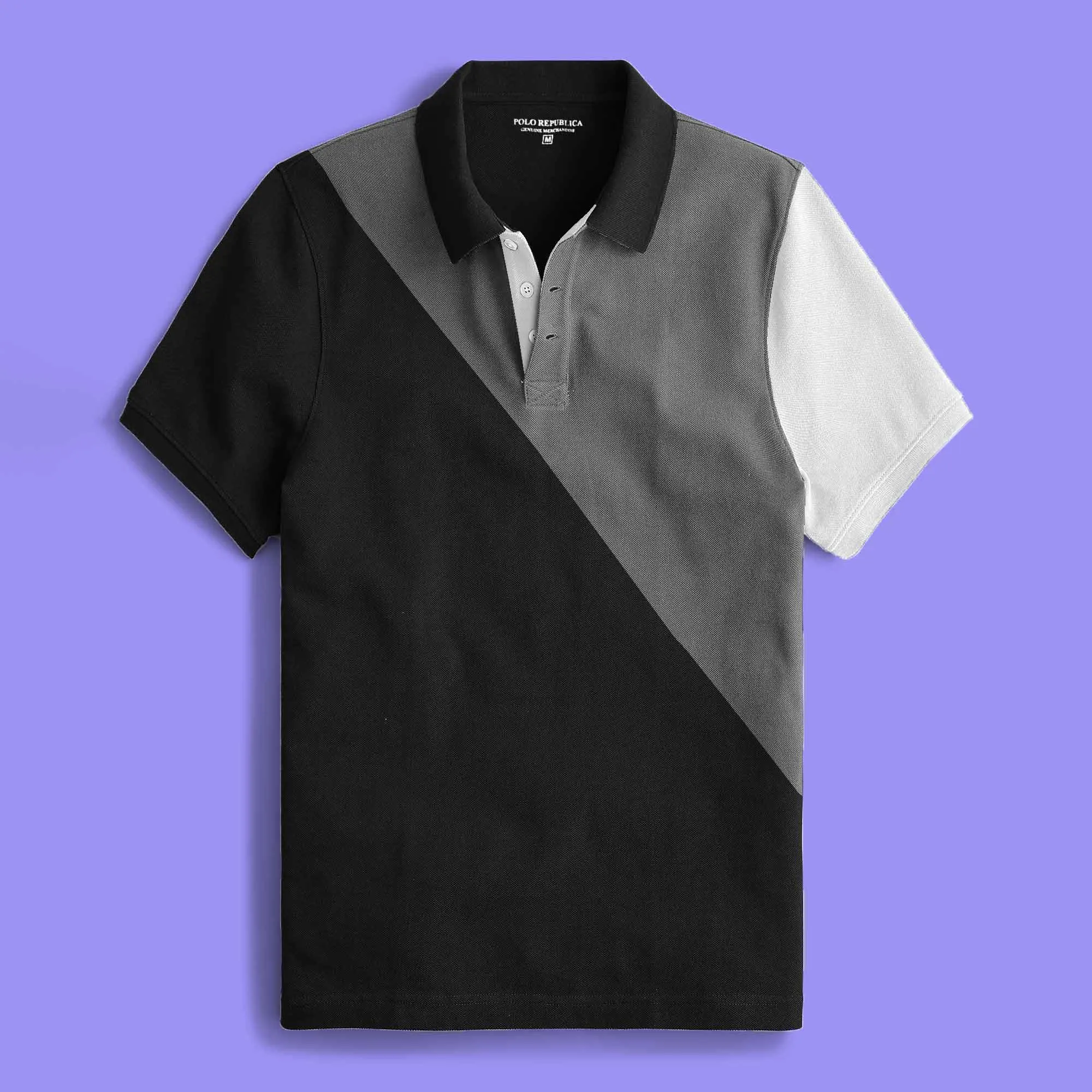 Polo Republica Men's Katsina Contrast Panel Style Polo Shirt