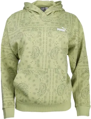 PUMA Womens Essentials  Paisley Hoodie Casual Outerwear Casual - Green - Size S