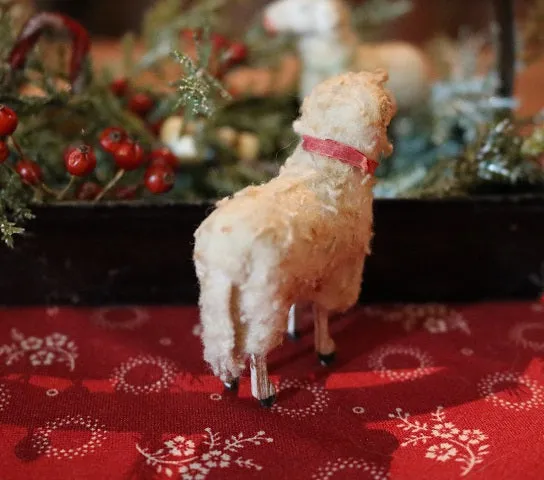 Putz Sheep in Old Spice Caddy Neat Christmas Gathering