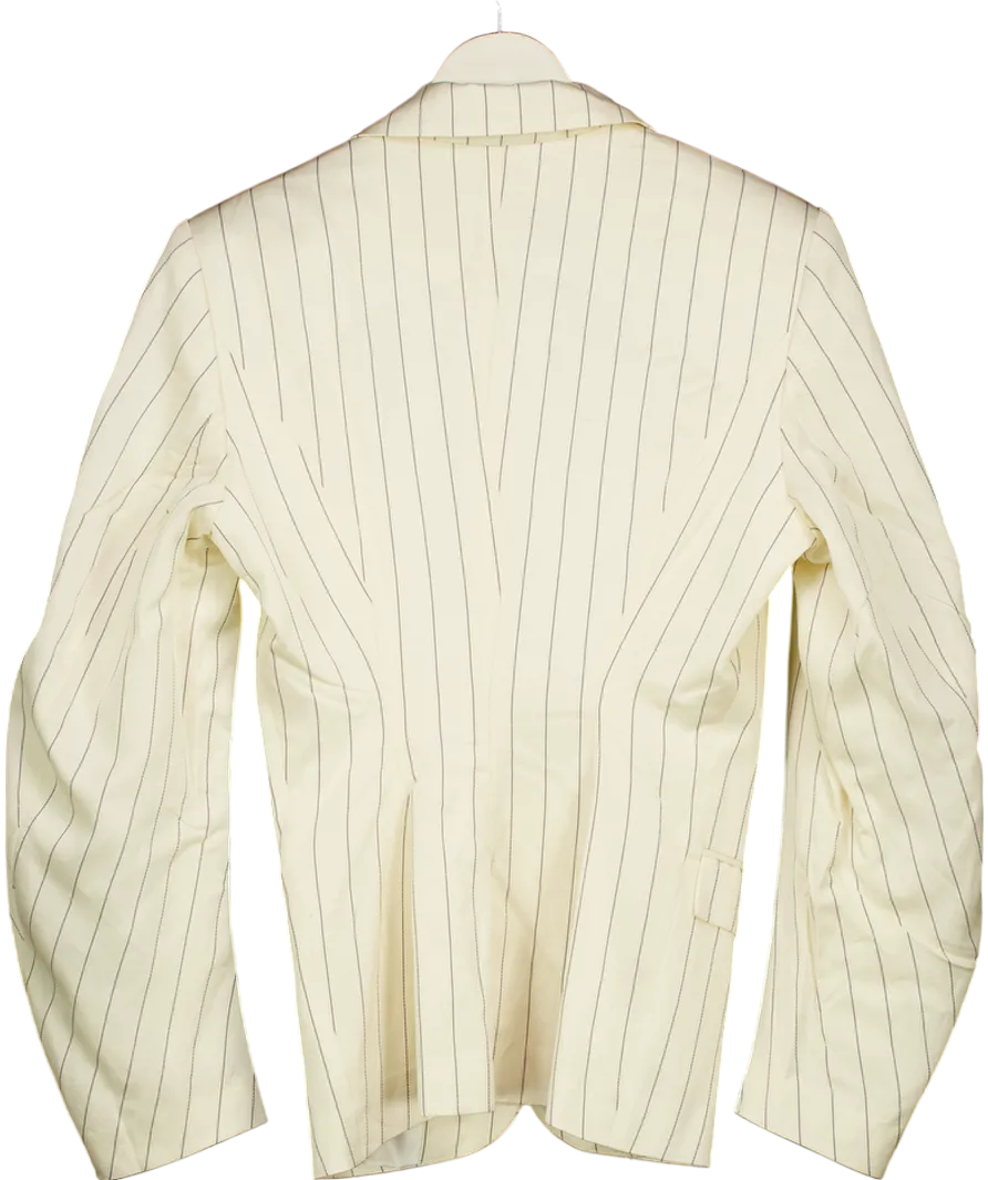Remain Birger Christensen Cream Drapy Striped Blazer UK S