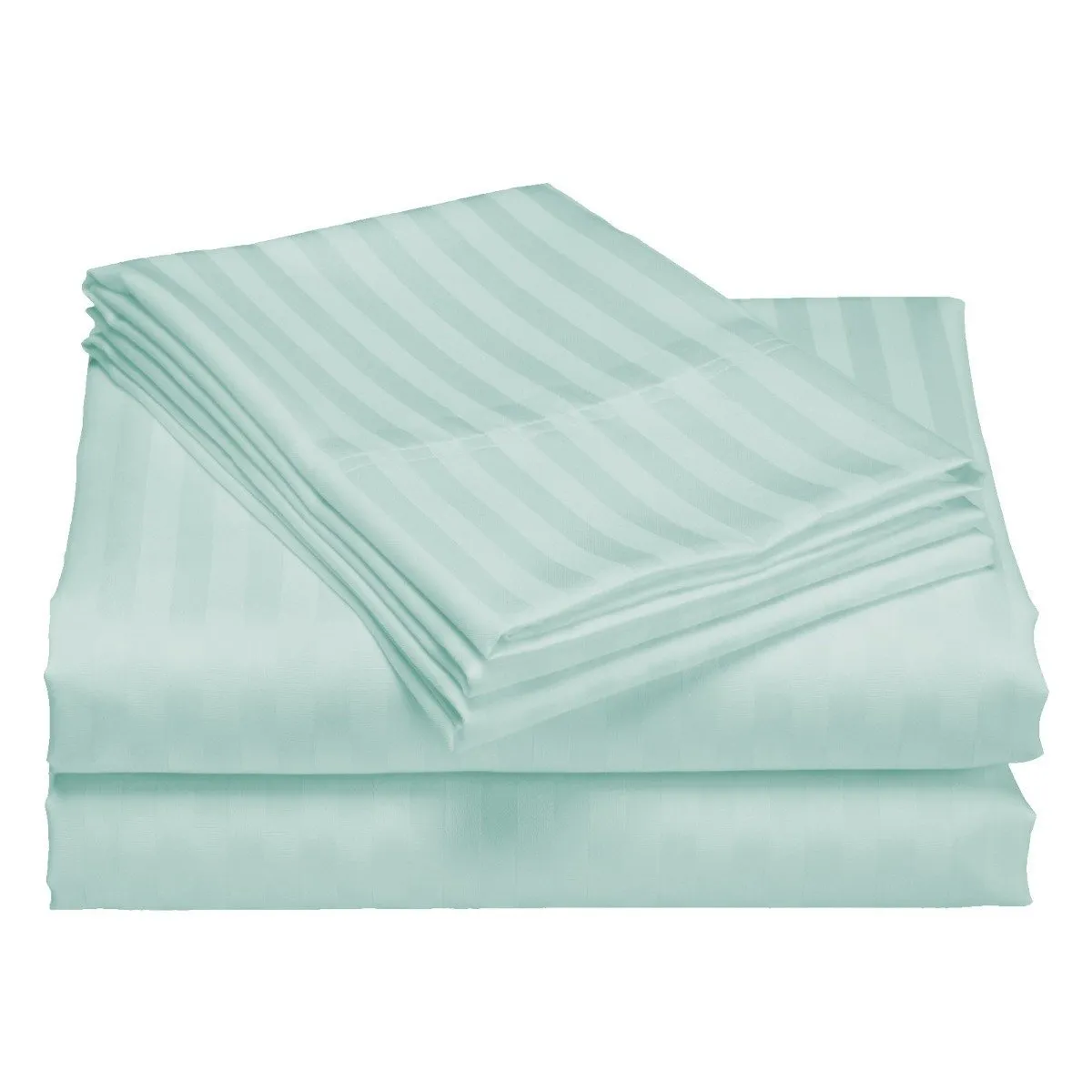 Royal Comfort 1200TC Luxury Sateen Damask Stripe Cotton Blend Quilt Cover Set Queen Mist