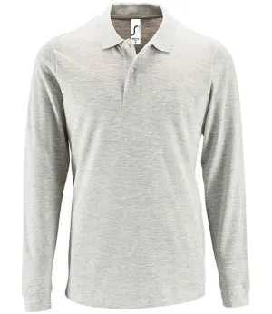 SOL'S Perfect Long Sleeve Piqué Polo Shirt | Ash
