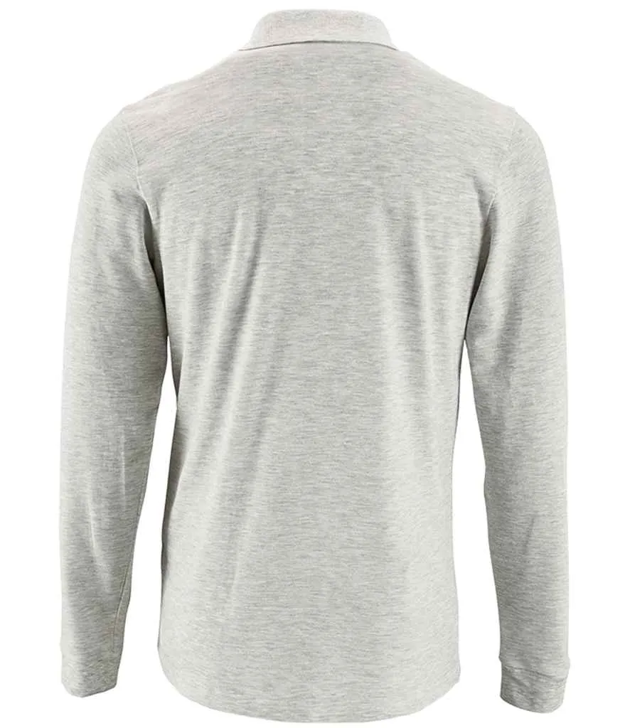 SOL'S Perfect Long Sleeve Piqué Polo Shirt | Ash