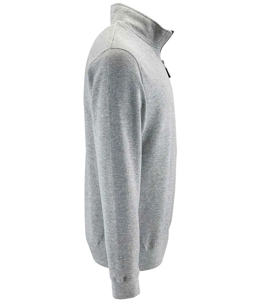 SOL'S Stan Contrast Zip Neck Sweatshirt | Grey Marl