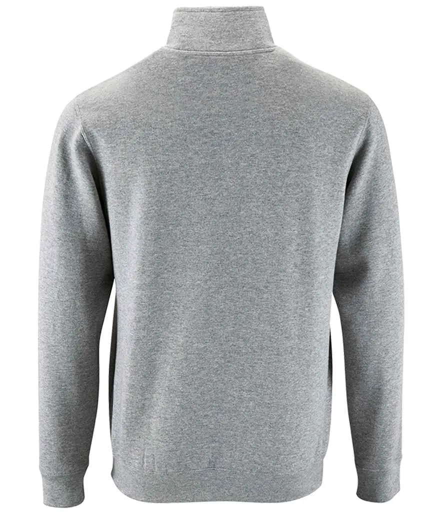 SOL'S Stan Contrast Zip Neck Sweatshirt | Grey Marl