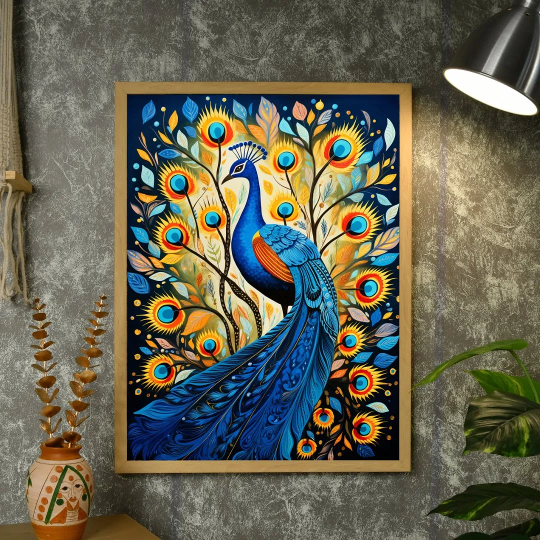 Sowpeace Aura: Embrace Peacock's Harmony – Premium Handcrafted Canvas Art for Modern and Elegant Home Decoration
