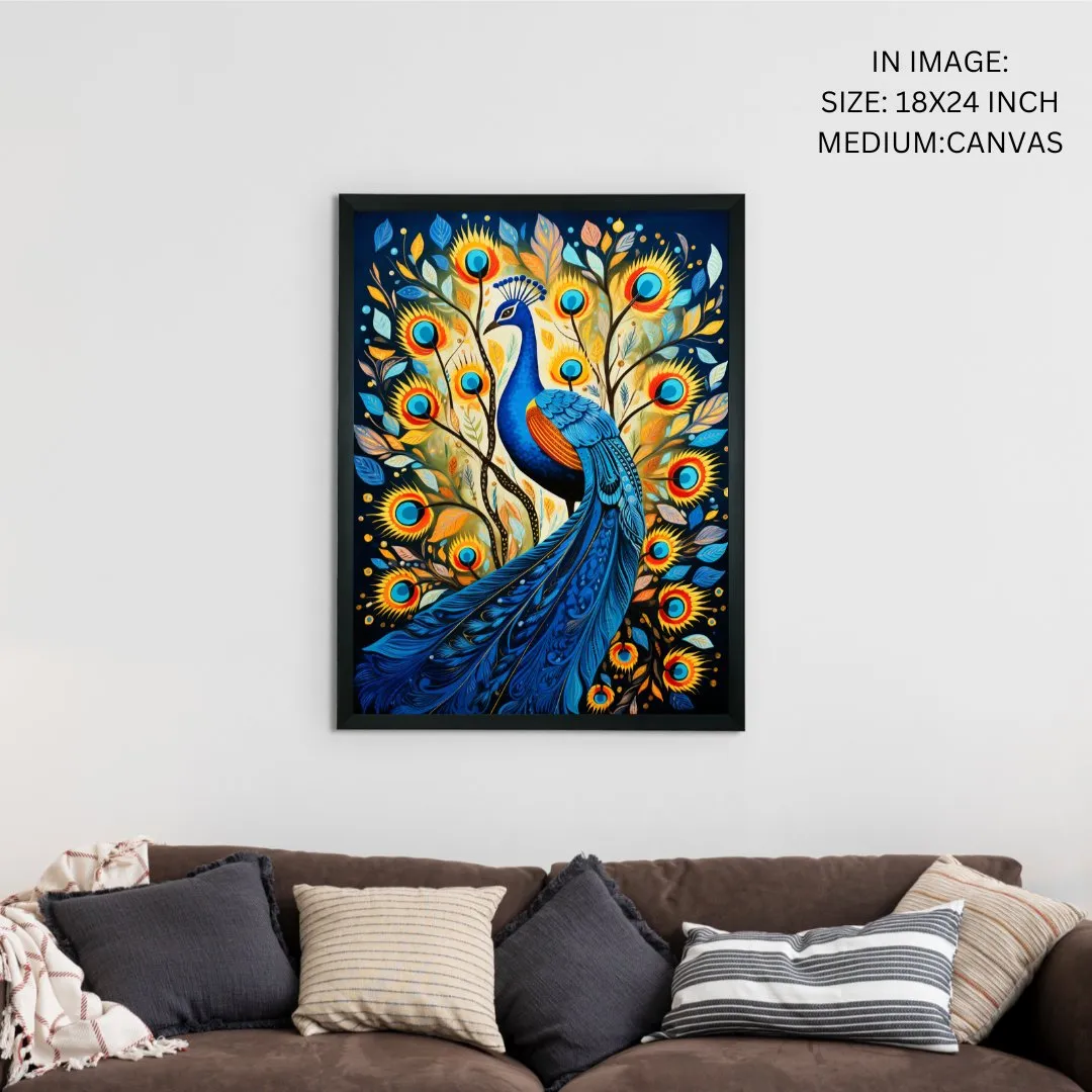 Sowpeace Aura: Embrace Peacock's Harmony – Premium Handcrafted Canvas Art for Modern and Elegant Home Decoration