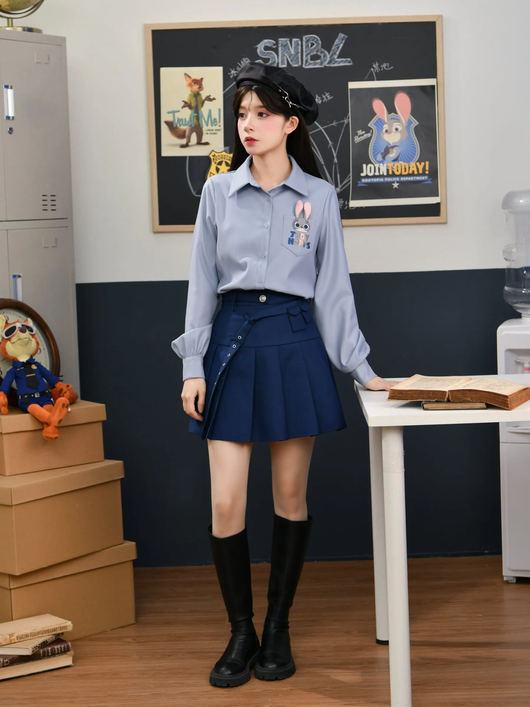Spring Scholar High Waist Preppy Skirt