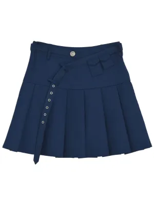 Spring Scholar High Waist Preppy Skirt