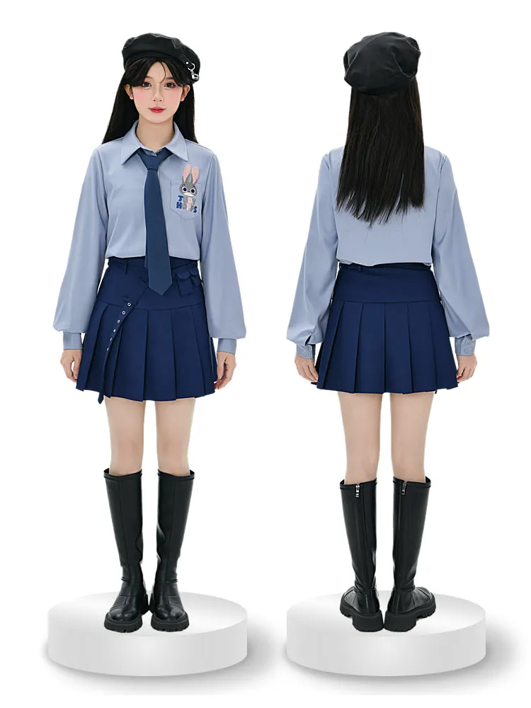Spring Scholar High Waist Preppy Skirt