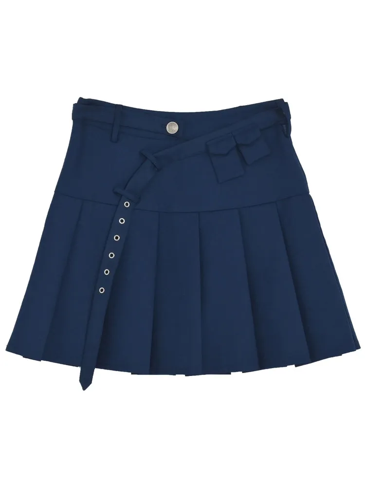 Spring Scholar High Waist Preppy Skirt