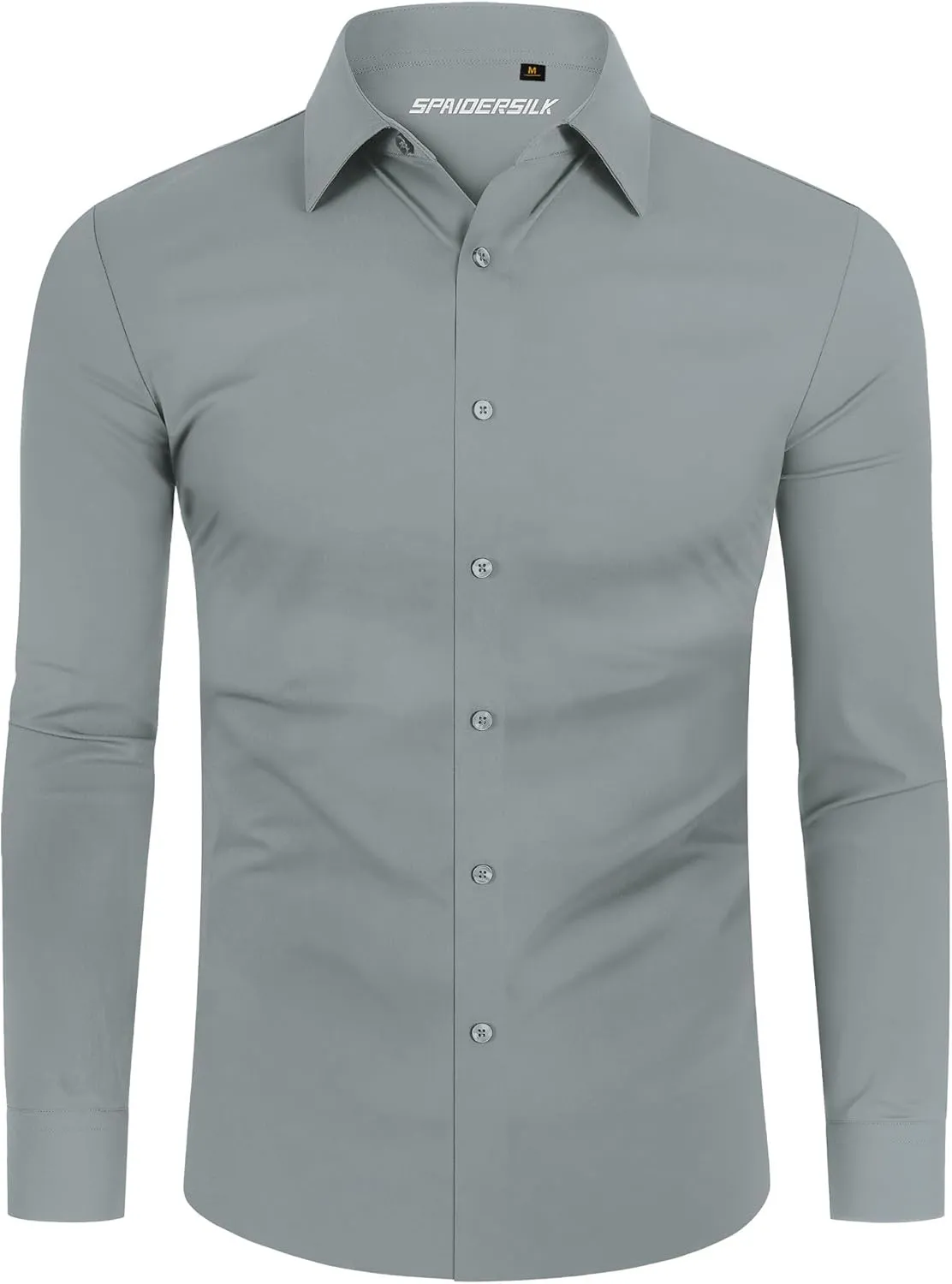 Stretch Mens Dress Shirts Long Sleeve Slim Fit Dress Shirts for Men Muscle Fit Wrinkle Free Button Down Shirt