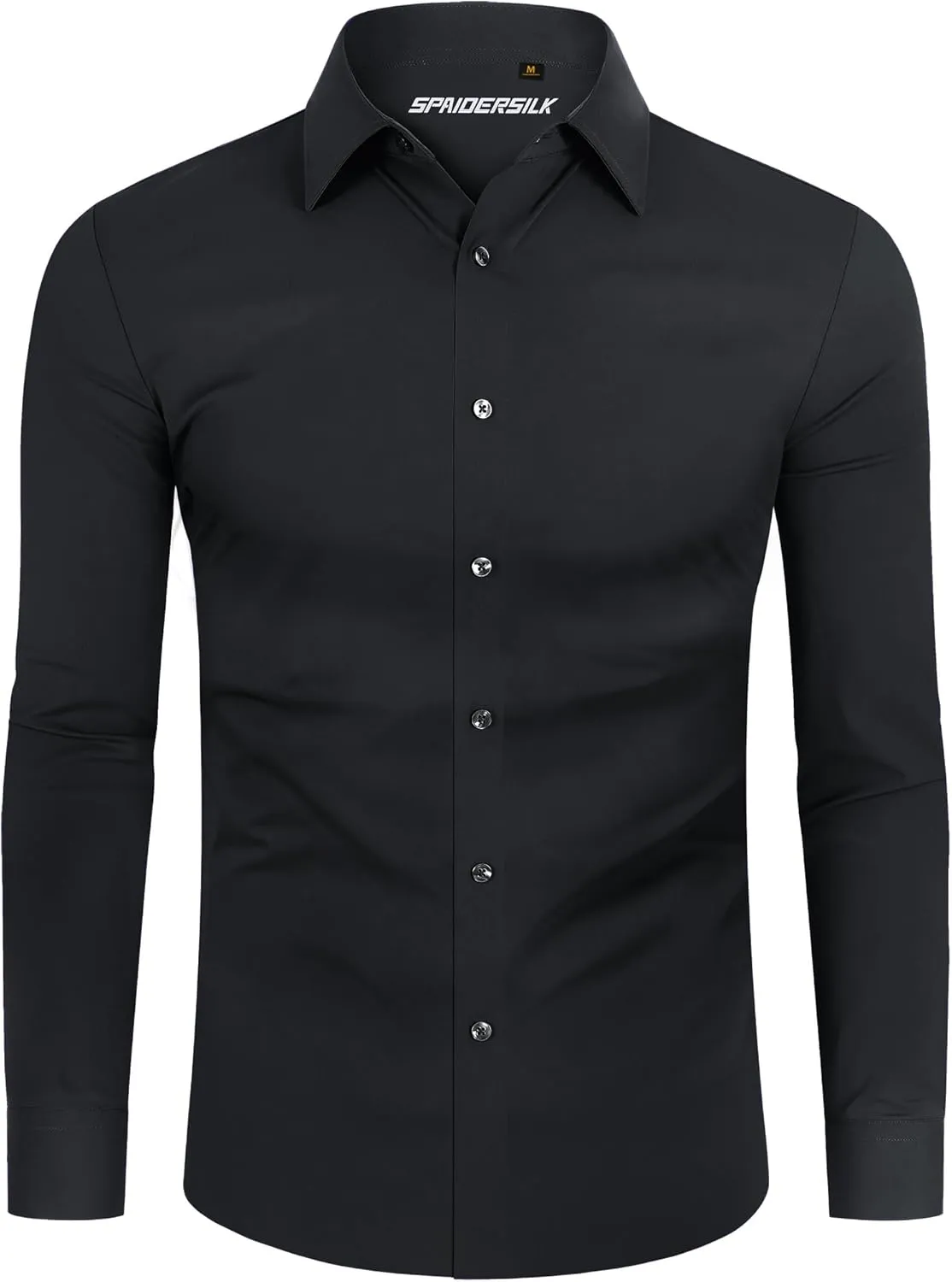 Stretch Mens Dress Shirts Long Sleeve Slim Fit Dress Shirts for Men Muscle Fit Wrinkle Free Button Down Shirt