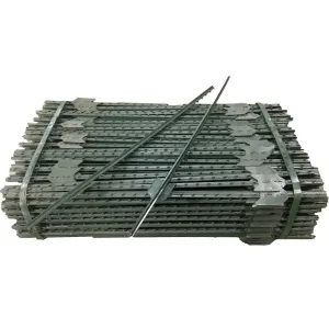 Studded Steel T-Post - Made of Tough Rail Steel - Green, 5 ft or 6 ft (Southern California Delivery)