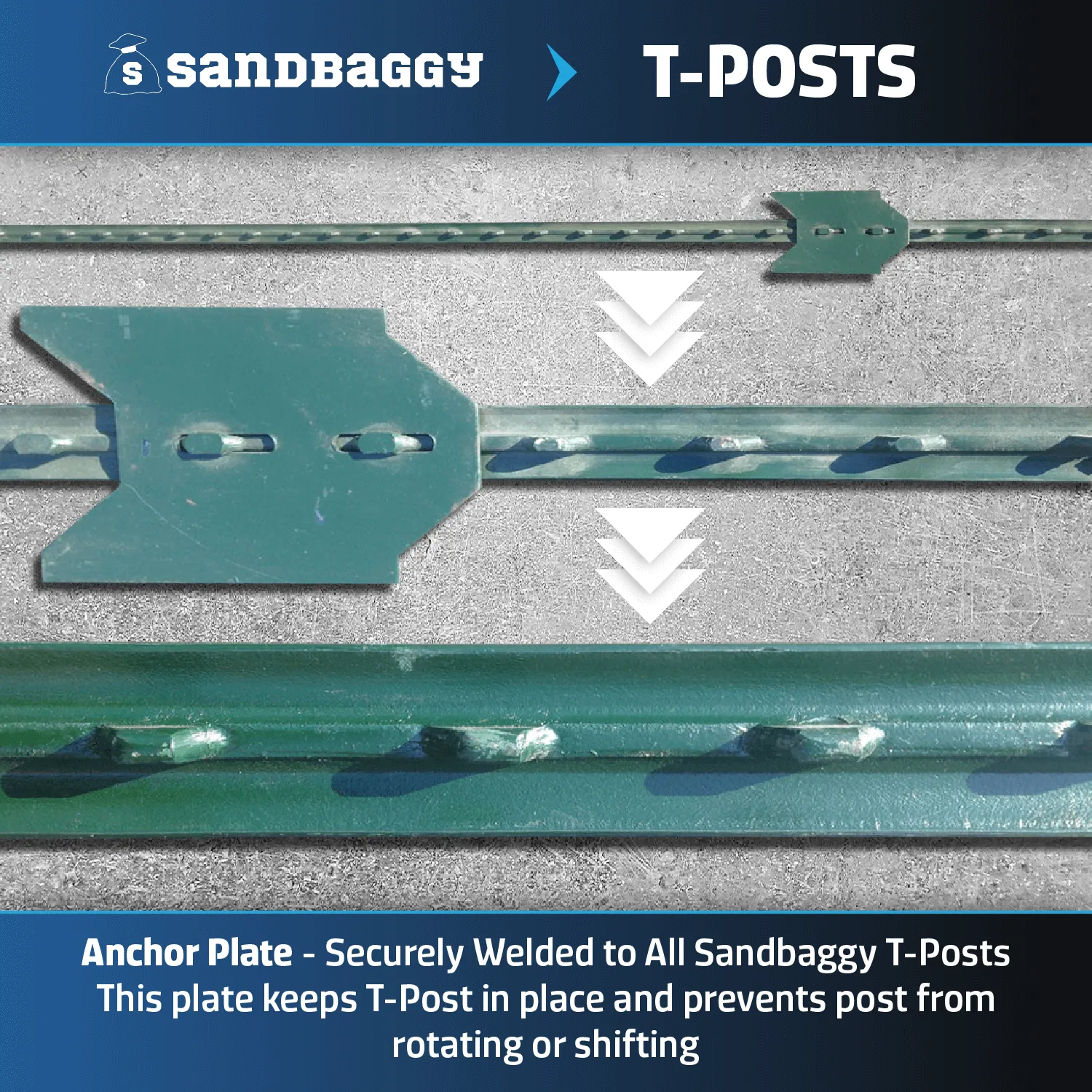 Studded Steel T-Post - Made of Tough Rail Steel - Green, 5 ft or 6 ft (Southern California Delivery)