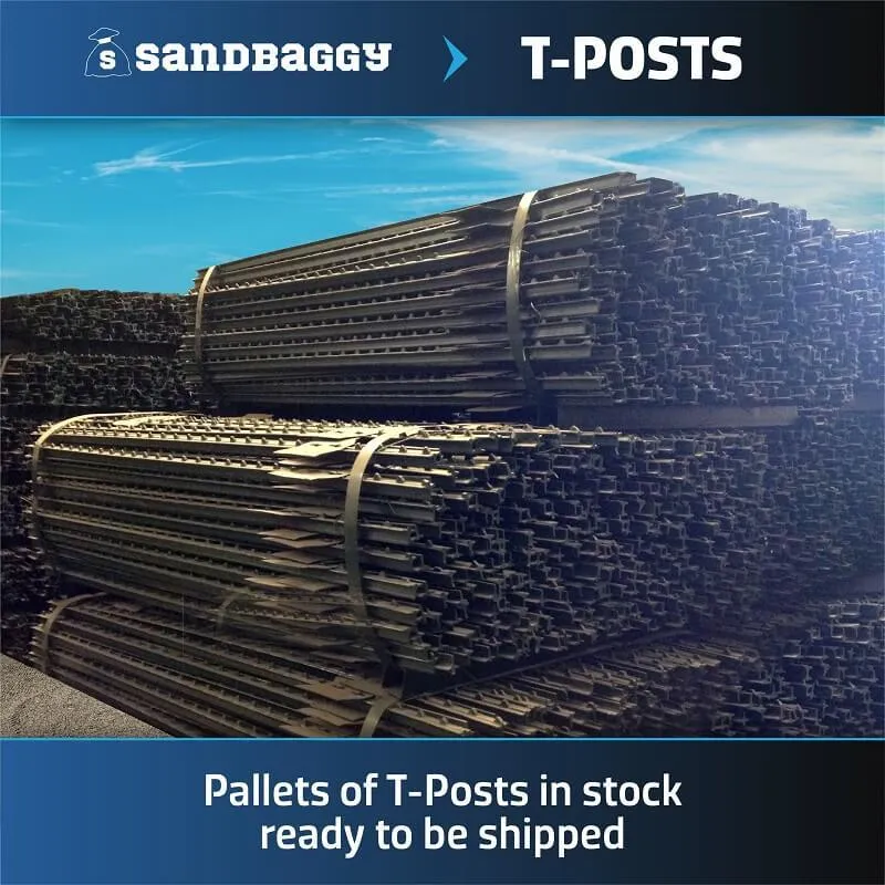 Studded Steel T-Post - Made of Tough Rail Steel - Green, 5 ft or 6 ft (Southern California Delivery)
