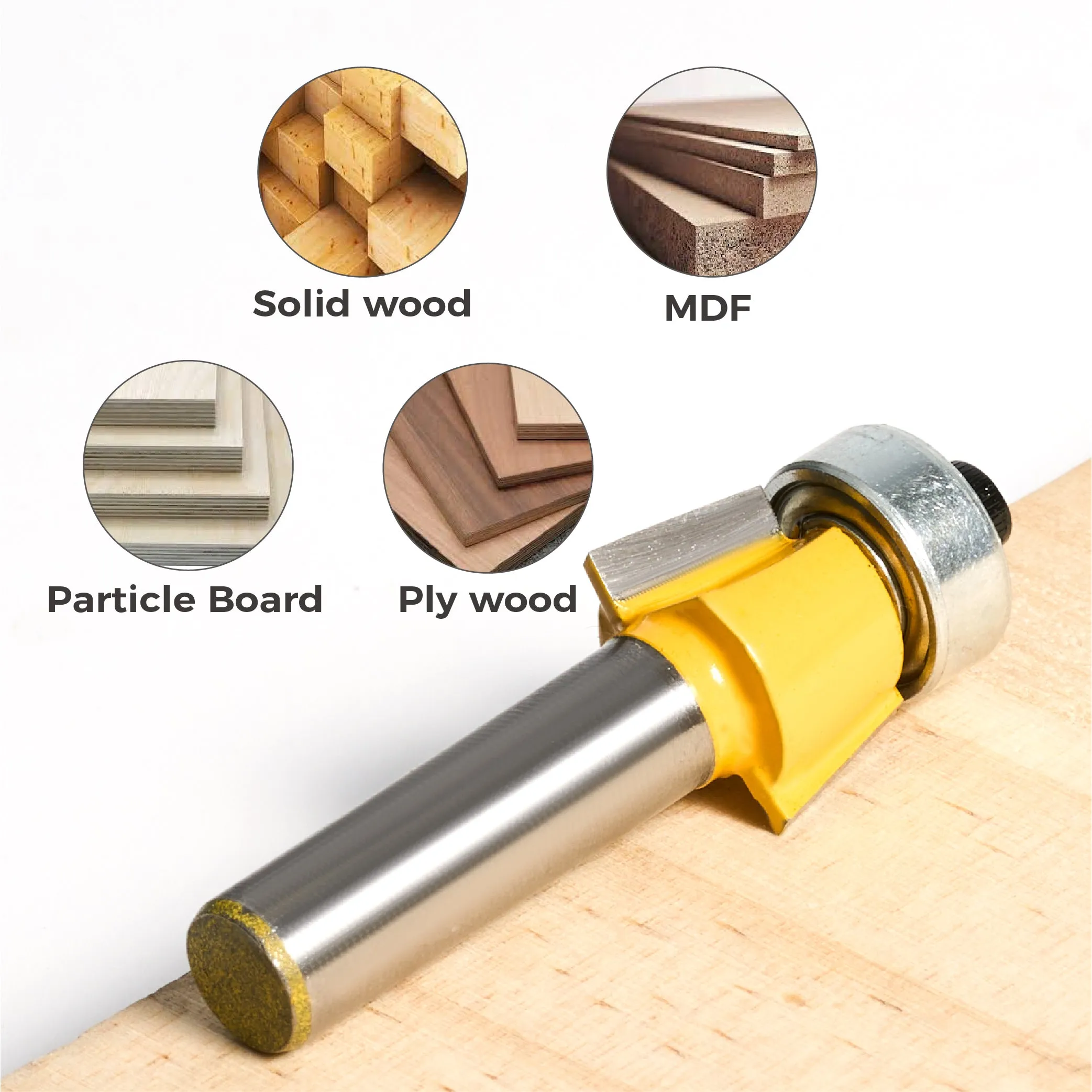 toolant Bevel Trim Router Bits for Edge Forming, 5/16-Inch Shank 5/8-Inch Dia 15 Degree, Carbide-Tipped Milling Cutter for Woodworking