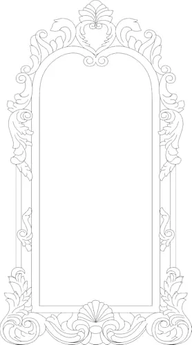 UNIVERSAL WOOD CRAFTS Ornate Gold-Toned Arched Wall Mirror Frame with Intricate Carving Design Frame, 22 x 36 Inches
