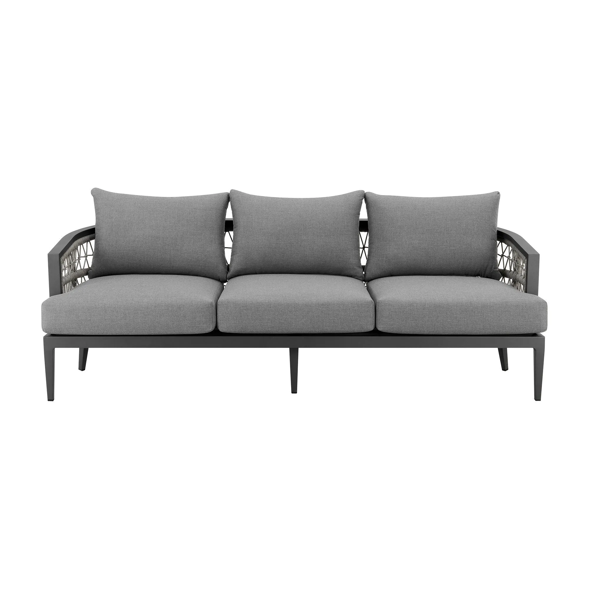 Zella - Outdoor Patio 4 Piece Conversation Set - Light Gray